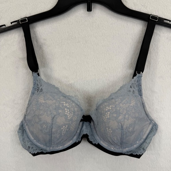 Victoria's Secret Other - Victoria's Secret Dream Angels Lined Demi Bra Blue Lace 32C‎